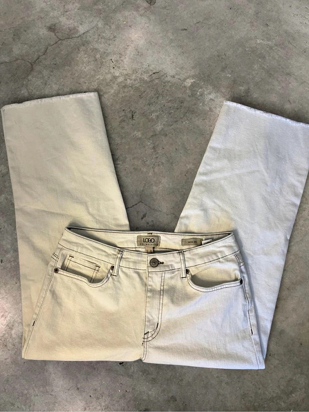 LOGO Wide Leg Cotton Capri Jeans